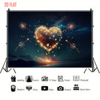 Love Fireworks Romantic Background Cloth