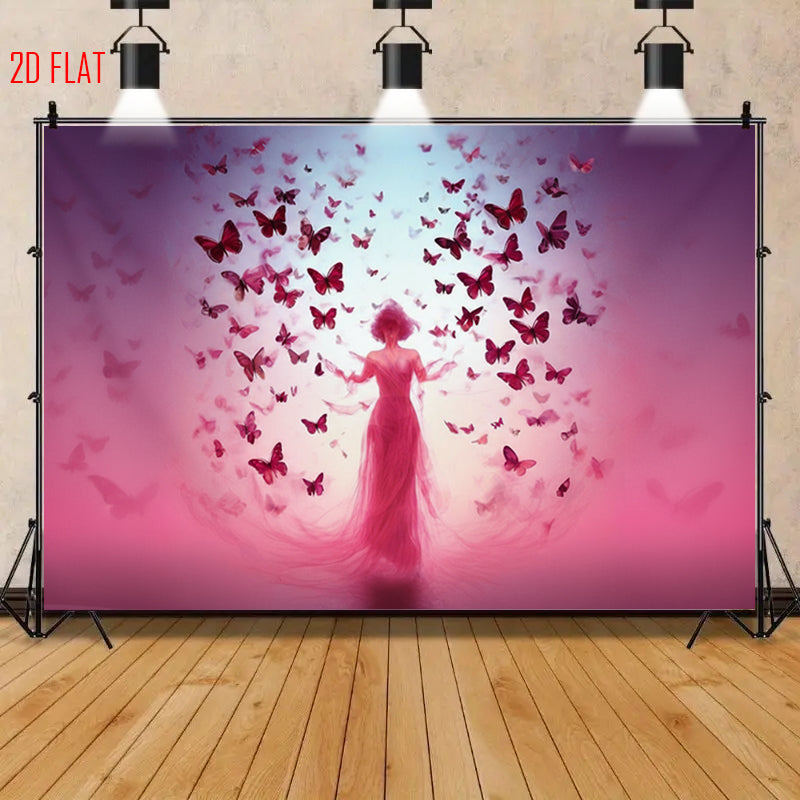 Butterfly Girl Background Cloth