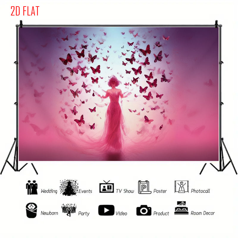 Butterfly Girl Background Cloth