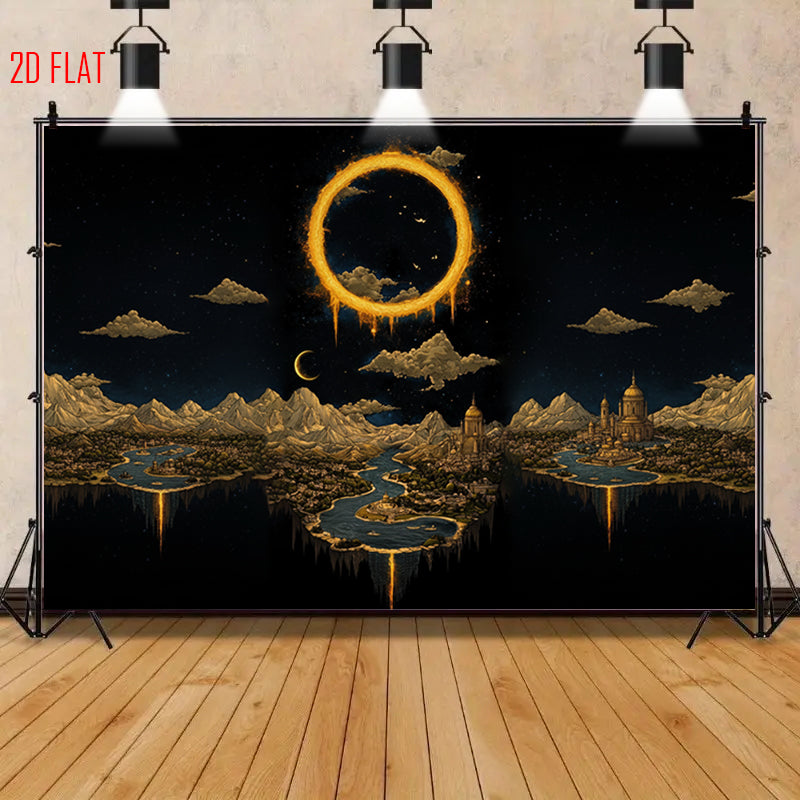 Eclipse Landscape Photo Backdrop