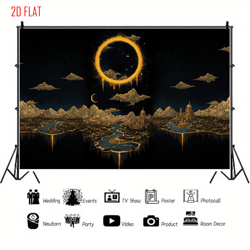 Eclipse Landscape Photo Backdrop