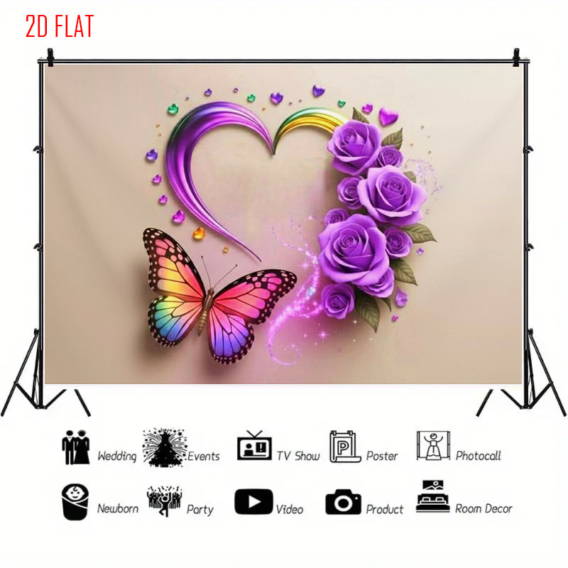 Purple Rose Photo Backdrop