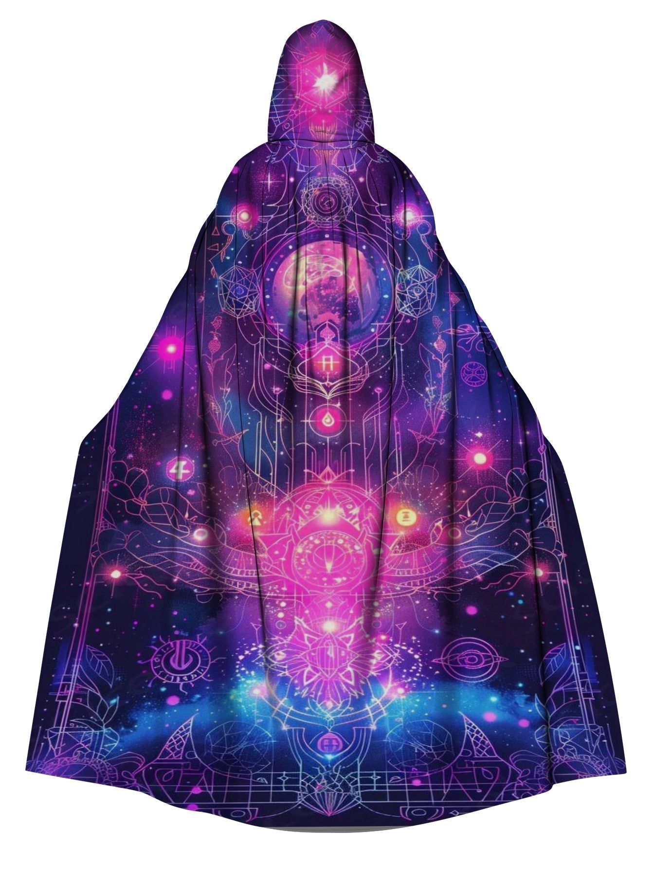 Star Divination Hooded Casual Printed Cape