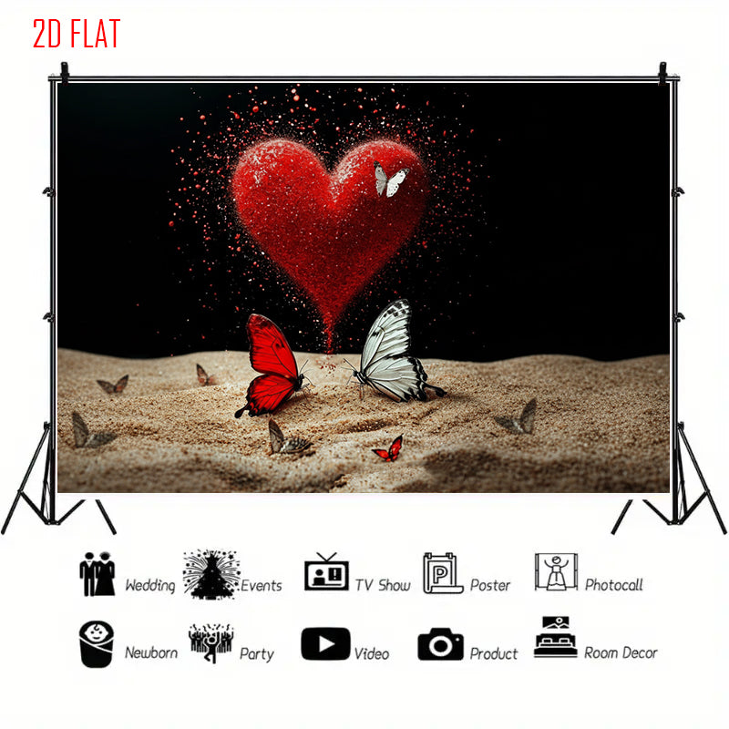 Red Heart Photo Backdrop