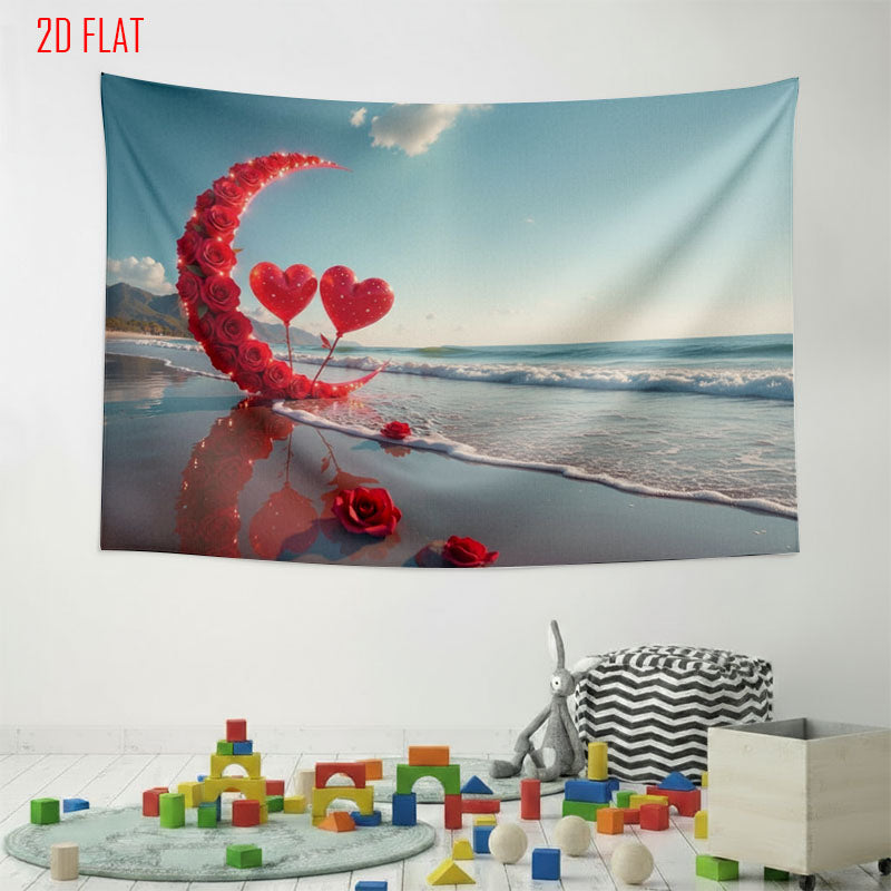 Beach Rose Moon Backdrop