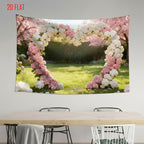 Flower Arch Cherry Bkgd Cloth