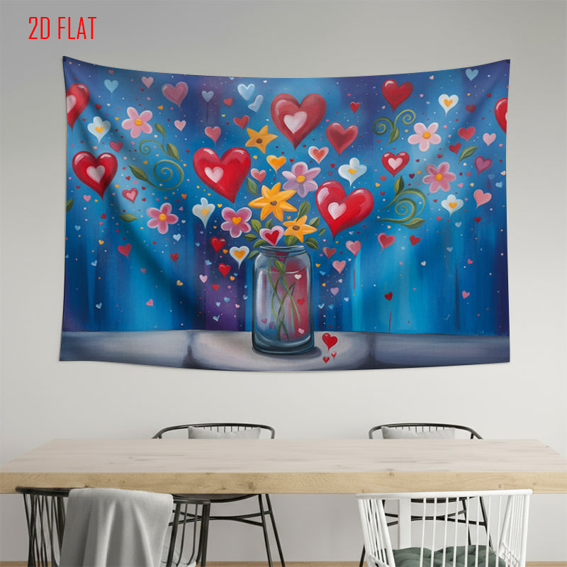 Love Flower Pot Photo Background Cloth