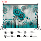 Blue Green Flower Background Cloth