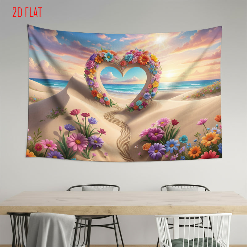 Beach Flower Love Bkgd Cloth