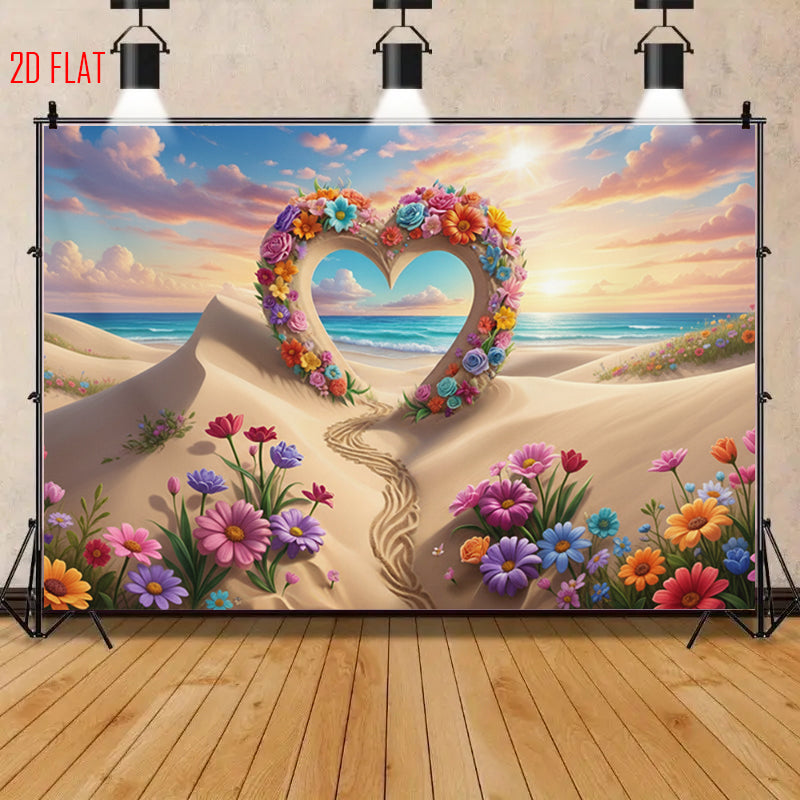 Beach Flower Love Bkgd Cloth