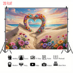 Beach Flower Love Bkgd Cloth