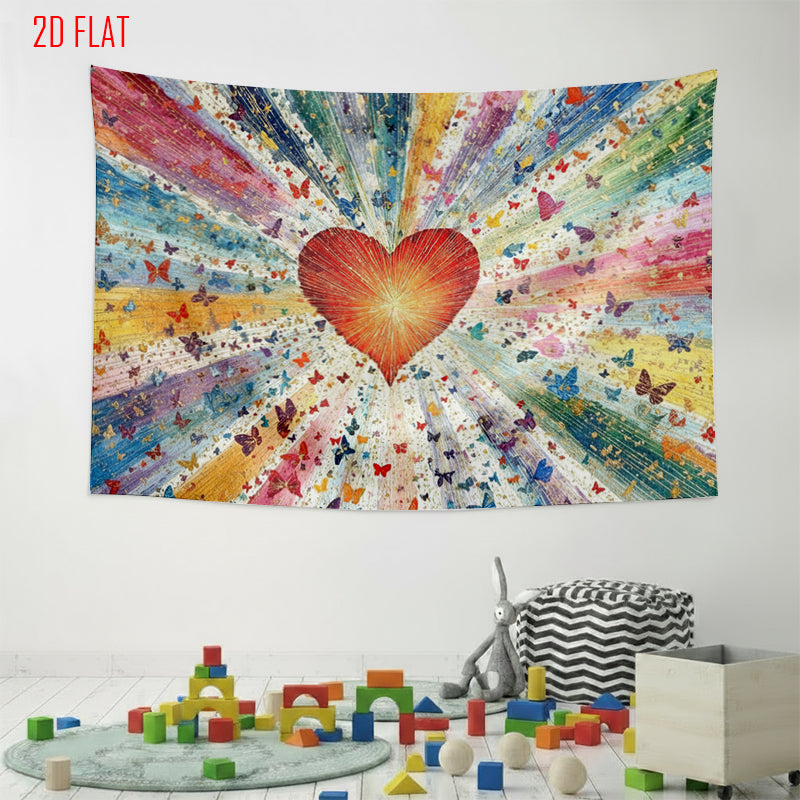 Colorful Love Butterfly Bkgd Cloth