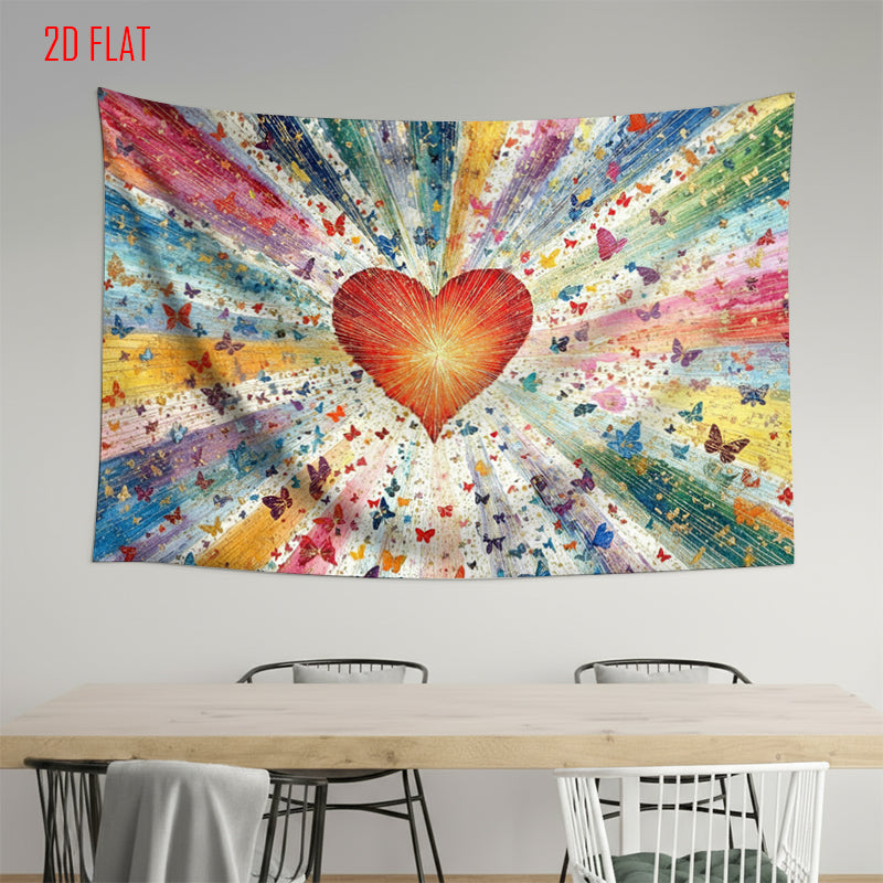 Colorful Love Butterfly Bkgd Cloth