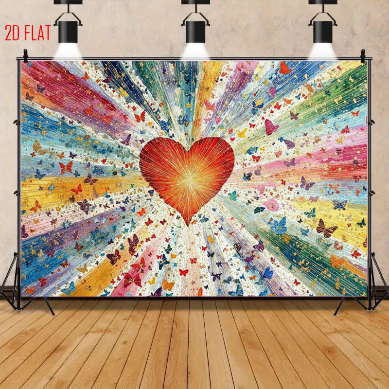 Colorful Love Butterfly Bkgd Cloth