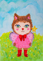 Cat Fairy in Green Field