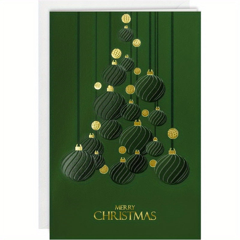 16pxs Dark Green Xmas Gold Cards