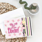 8pxs Pink Black Striped Ballet Gift Cards