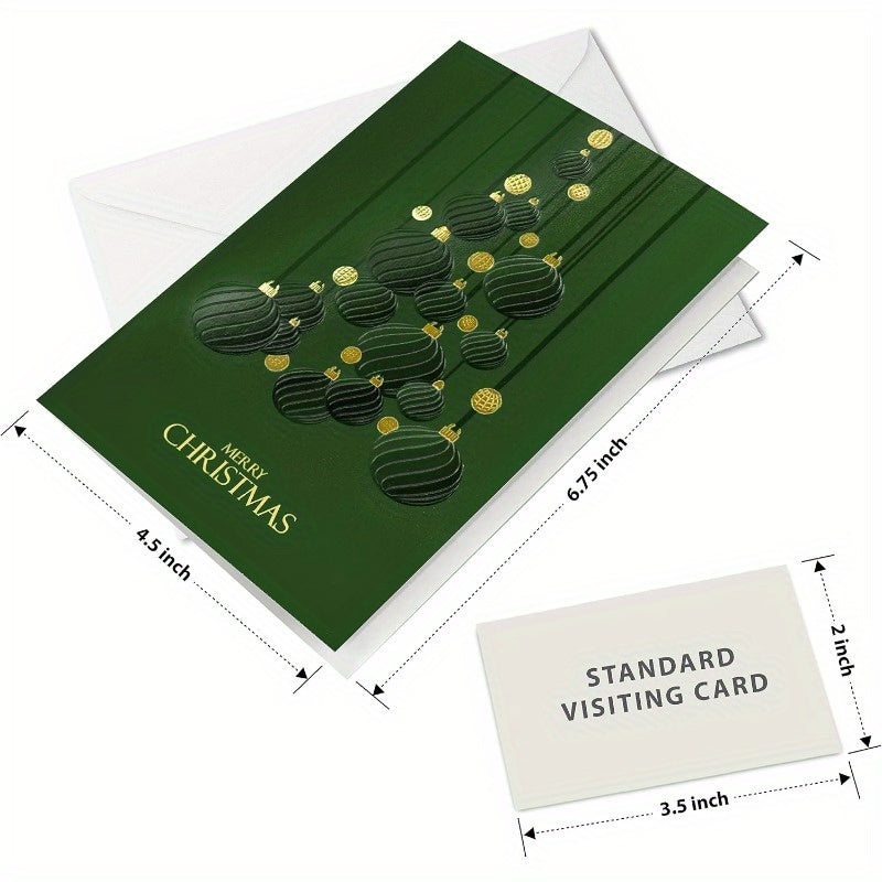 16pxs Dark Green Xmas Gold Cards