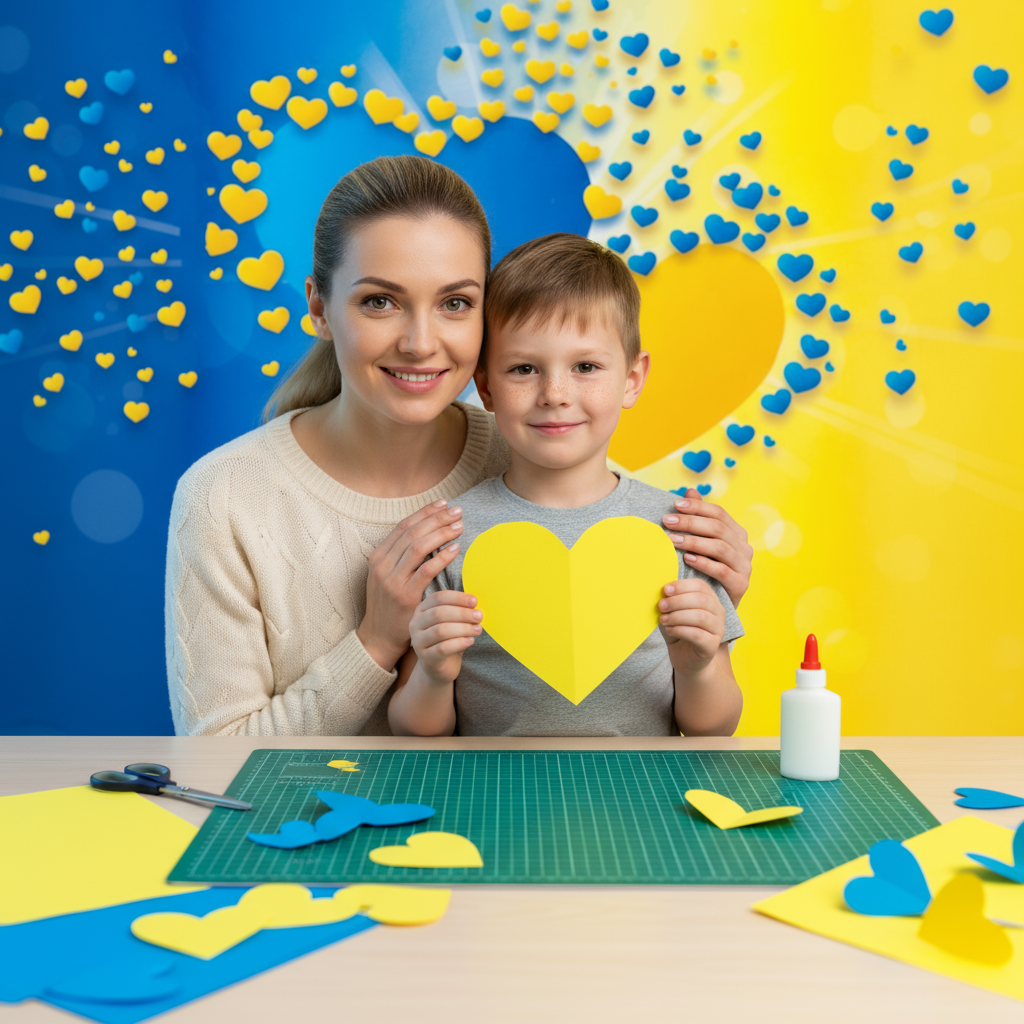 Blue Yellow Love Bkgd Cloth