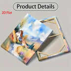 Serene Watercolor Mountain Cabin Landscape Painting