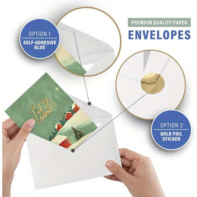 48pxs Gold Leaf Xmas Cards