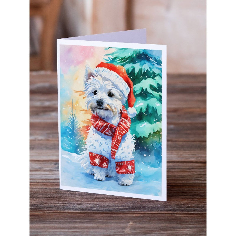 8pxs Whimsical West Highland Dog Blank Greeting Cards