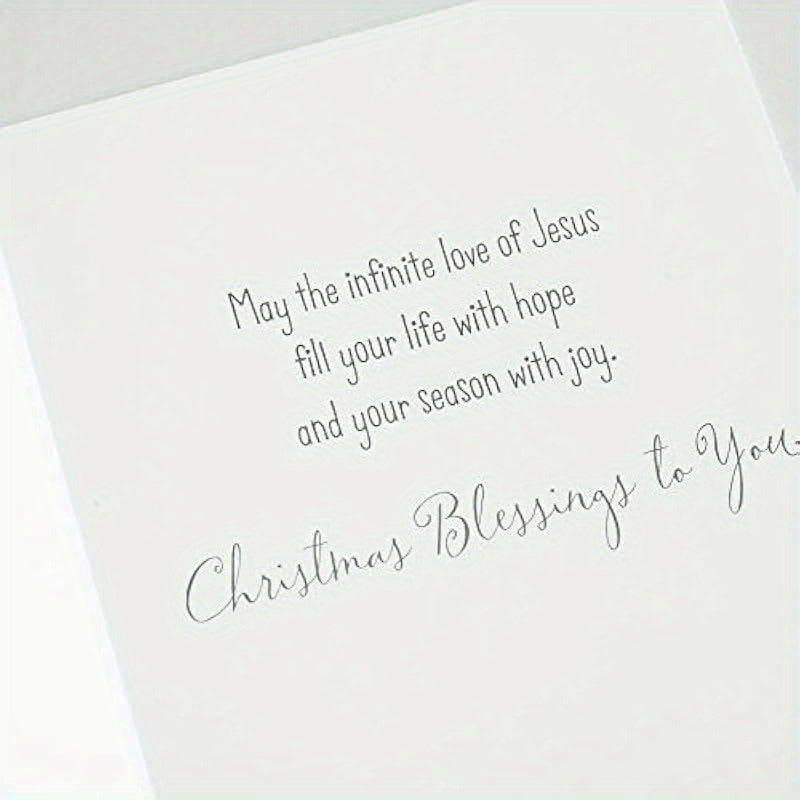 50pxs Teal Foil Christian Christmas Cards