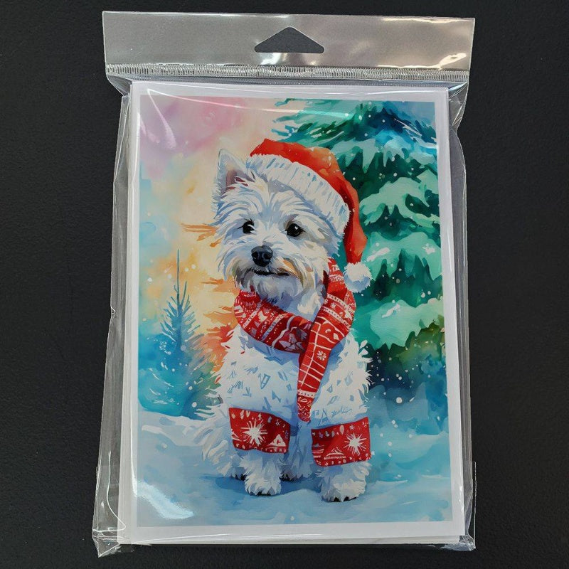 8pxs Whimsical West Highland Dog Blank Greeting Cards