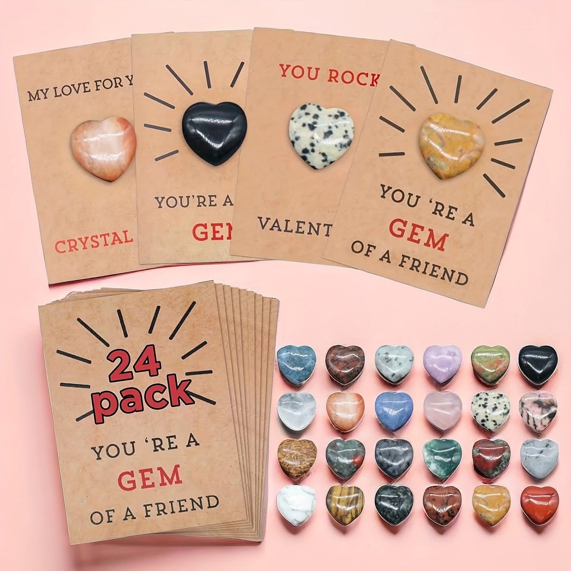 24pxs Khaki Valentine Cards