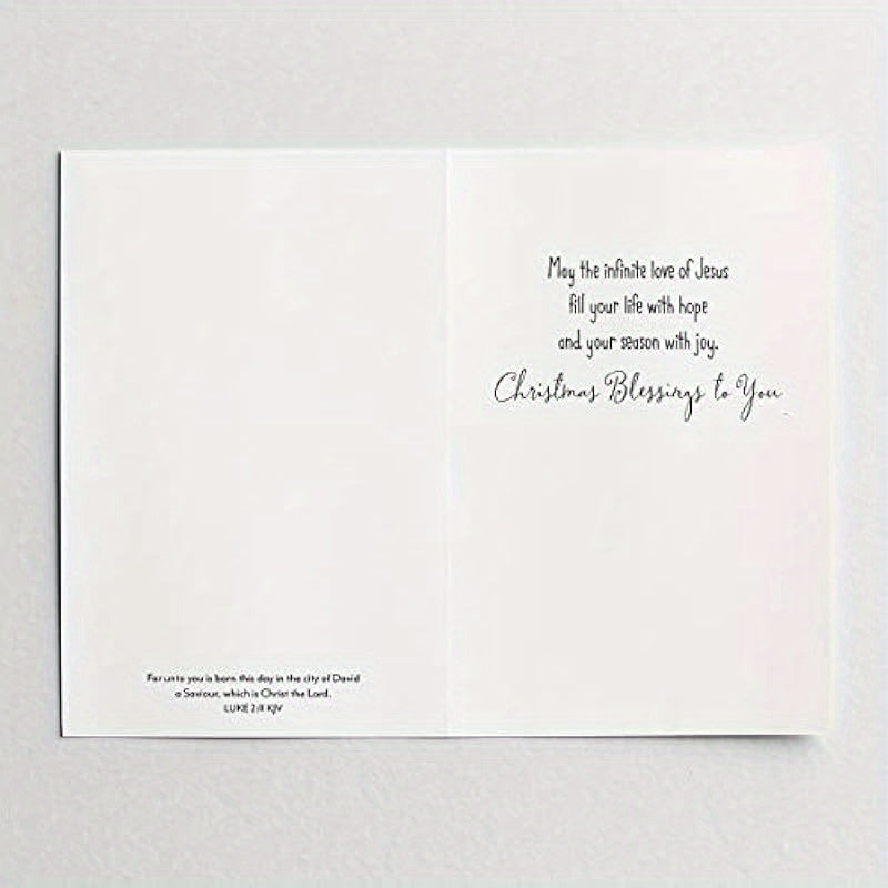 50pxs Teal Foil Christian Christmas Cards