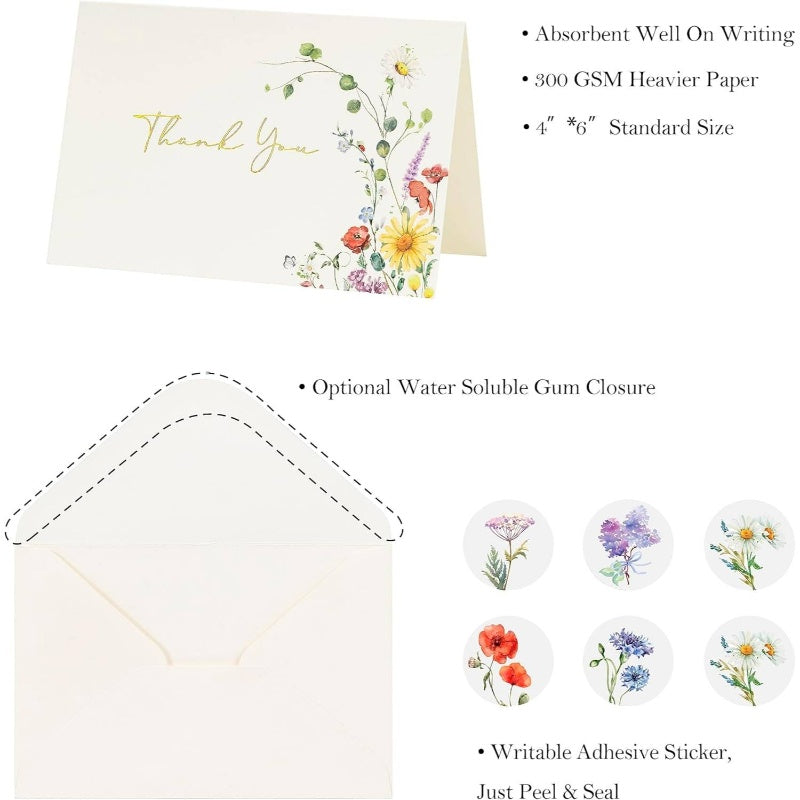 4pxs Gold Foil Thank You Cards
