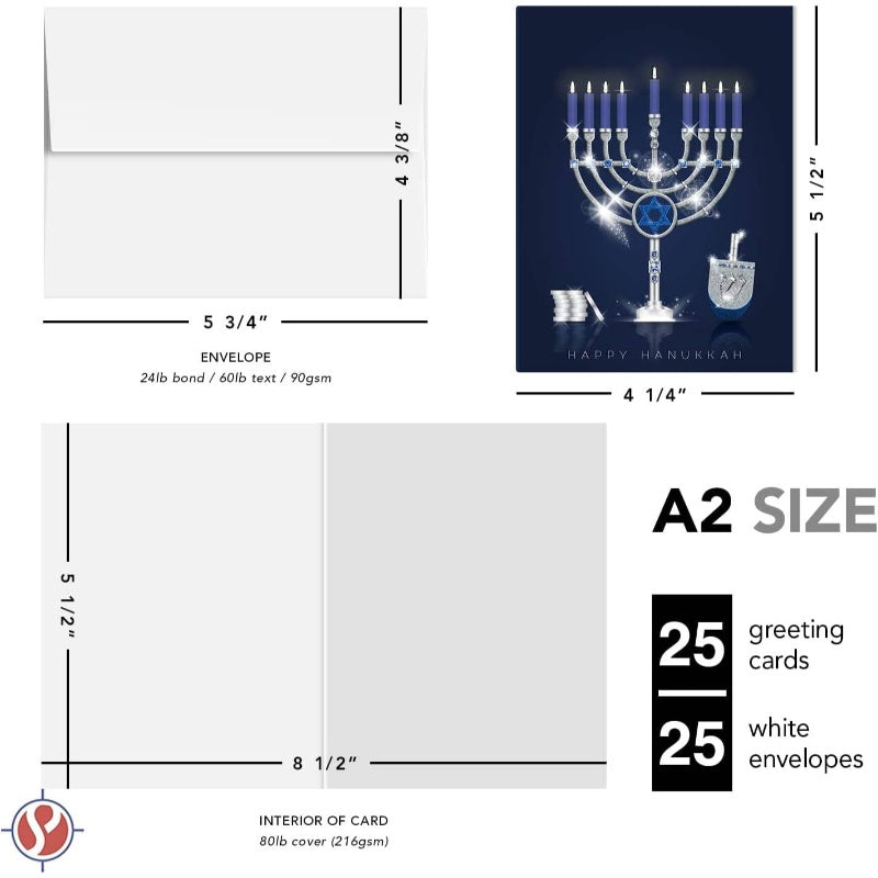 25pxs Hanukkah Cards